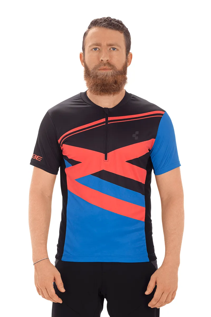 2019 Cube Tour Mens Short Sleeve Half Zip Jersey in Black